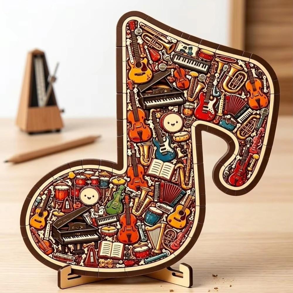 Instrument Print Musical Note Jigsaw Puzzle Irregular Musical Note Puzzle Desktop Decor