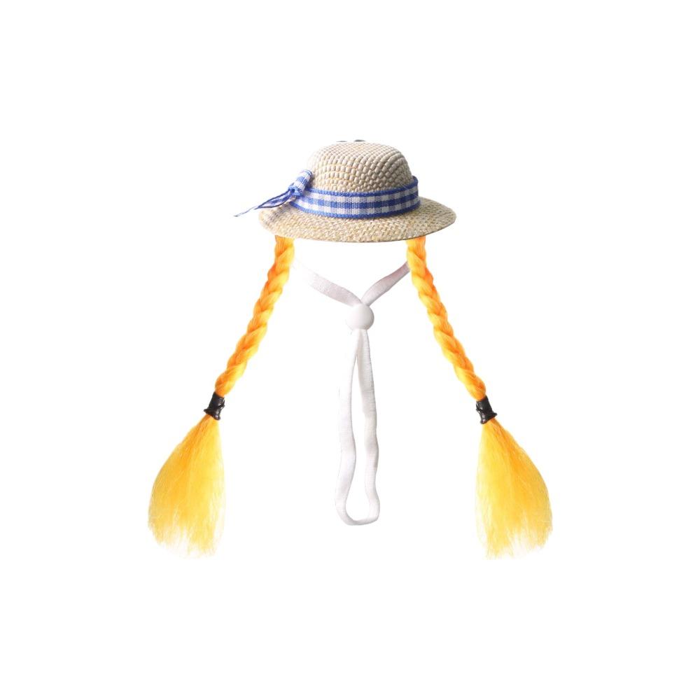with Elastic Strap Double Braids Hat Adjustable Bird Wig Cap Creative Hamster Knitted Hat Party