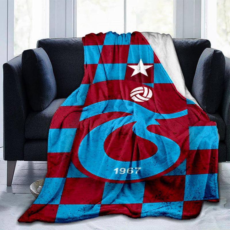 Trabzonspor Crest Emblem Blanket Suitable for Sofas, Beds, Offices, And Camping - Perfect Gift for Halloween Christmas