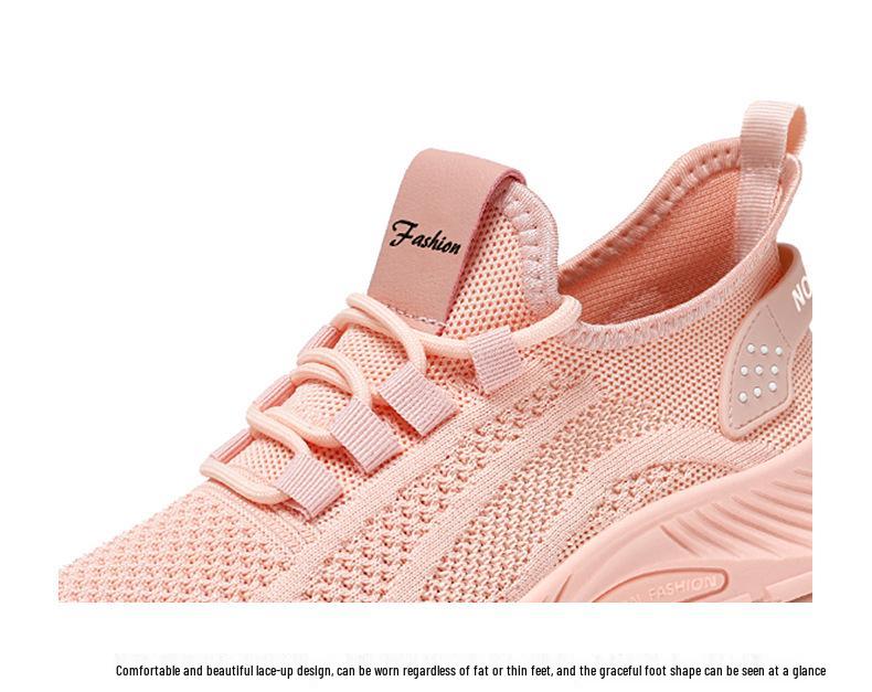 Женские модные легкие кроссовки Flyknit - Дышащие, повседневные, доступны большие размеры