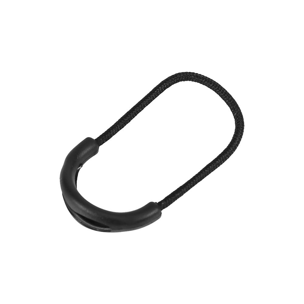 10pcs Black Plastic EDC Smile Style Zipper Pulls Cord Rope For Clothing Bag Accessories