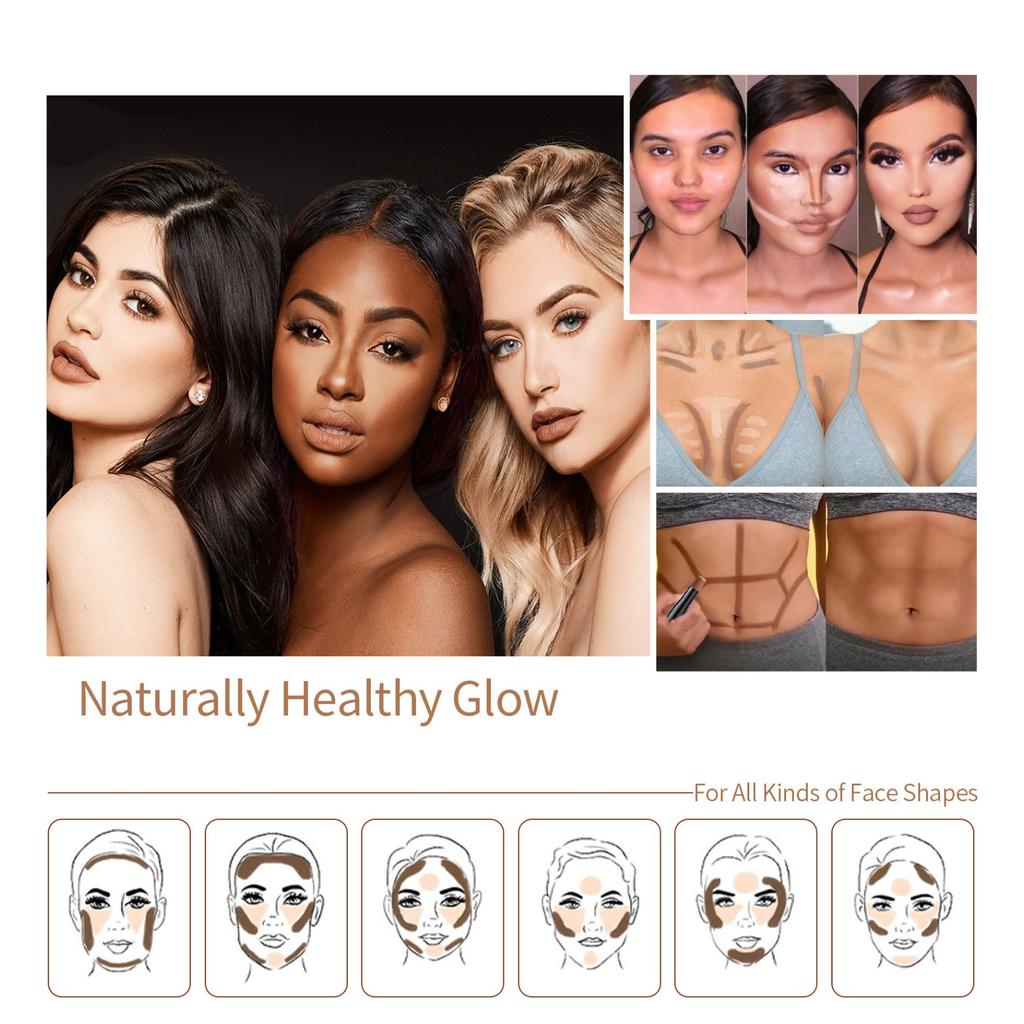 Pearlescent Double-headed Grooming Stick, Naturally Brightening Three-dimensional Modifying Facial Highlight Stick