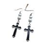 Gothic Cross Earrings for Men Stainless Steel Punk Style Religious Jewelry Gift