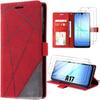Protective Case - BOOLING - for Samsung Galaxy A17 4G/5G - Shockproof Red Leather Effect - 2 Screens