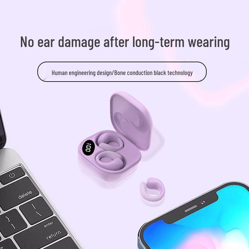 2025 Wireless Bone Conduction Ear Clip Headphones: Long Battery Life, In-Ear, Unisex Ear-Hook Design