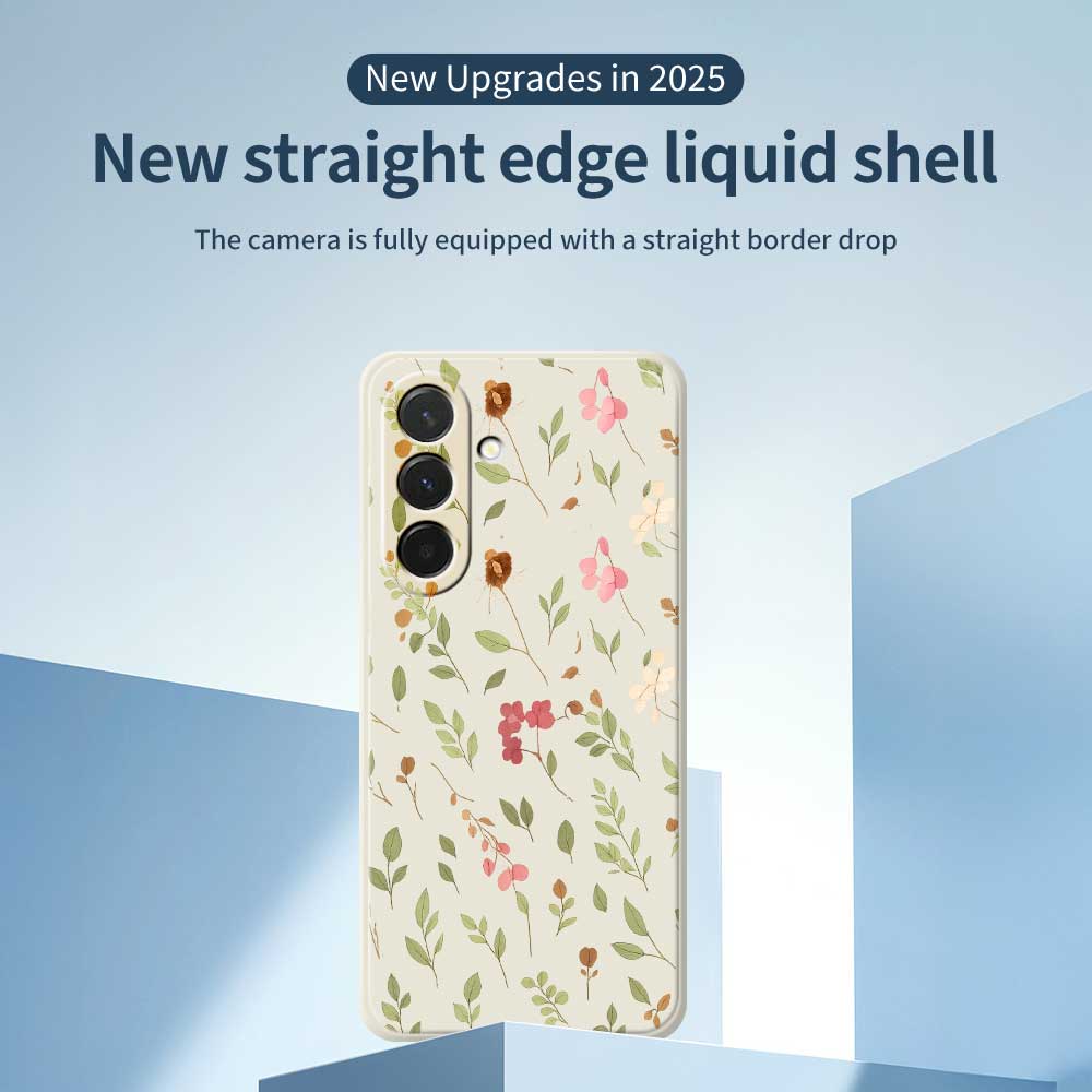 For Samsung Galaxy A36 5G Case Small Flower Leaves Pattern Printing Straight Edge TPU Phone Back Cover