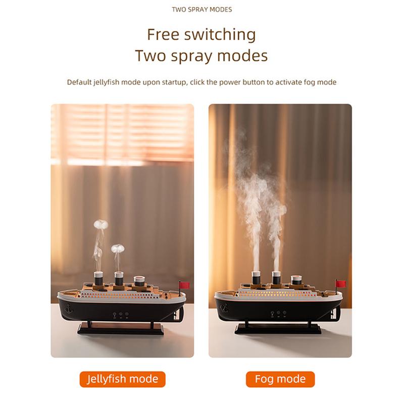 Медуза Аромамашина Маленький Ретро Корабль Увлажнитель Настольный Домашний Использование Цветные Огни Аромамашина