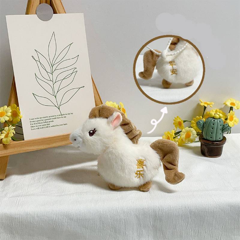 Cute Plush Pony Ornament With Inspirational Words For Couples And Best Friends