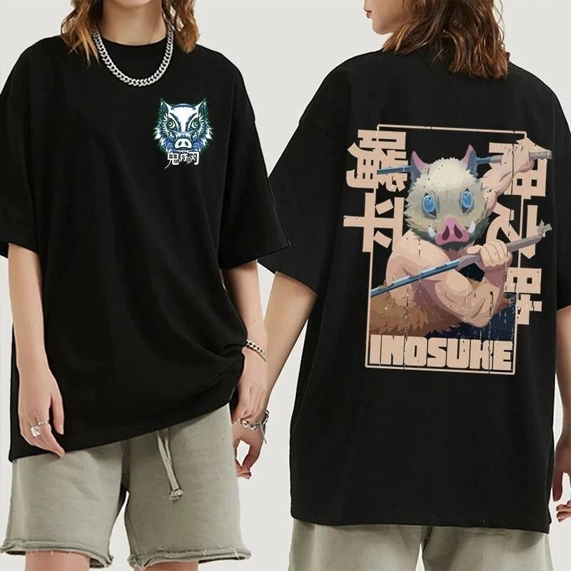 Demon Slayer Inosuke Anime Manga T-Shirt Tee Costumes Cotton Cotton