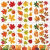 Thanksgiving Autumn Fall Leaves Window Clings Windows Doors Decorated with Maple Leaves Thanksgiving Glass Stickers Decoration