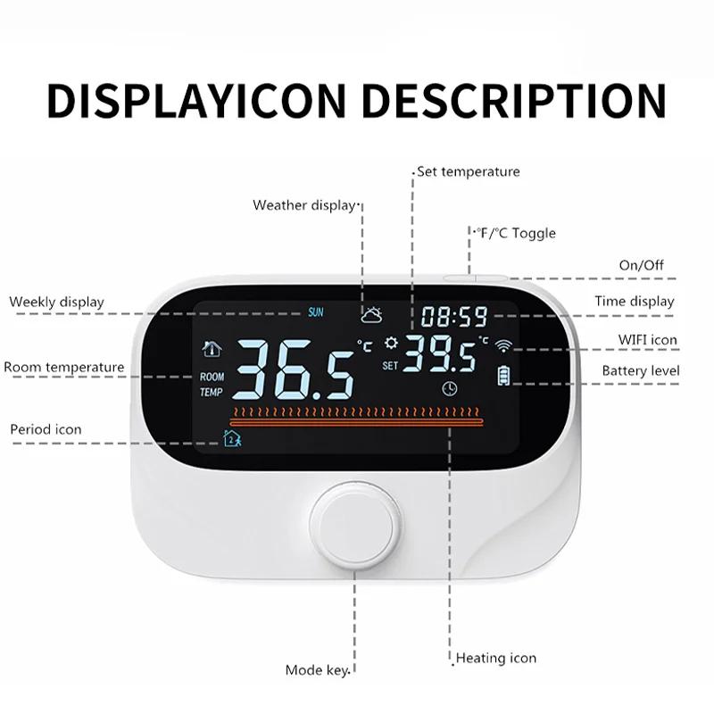Tuya Smart Wifi Heating Thermostat Wireless Gas Coil Heater Thermostat APP Remote Control Programmable Temperature Controller