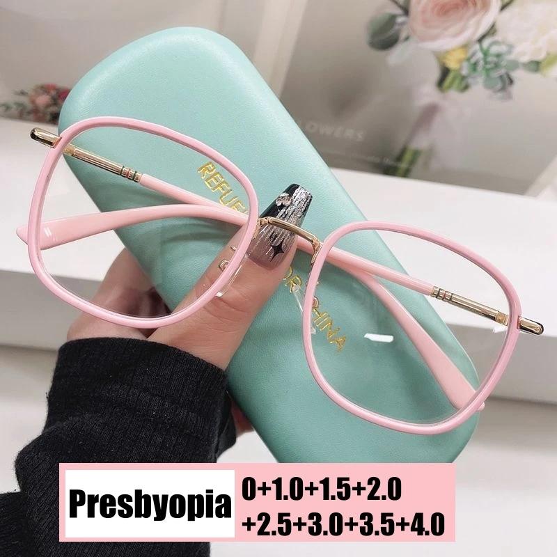 Large Oversized Reading Glasses for Women Unisex Fashion Square Blue Light Blocking Presbyopia Luxury Retro Far Sight Eyeglasses