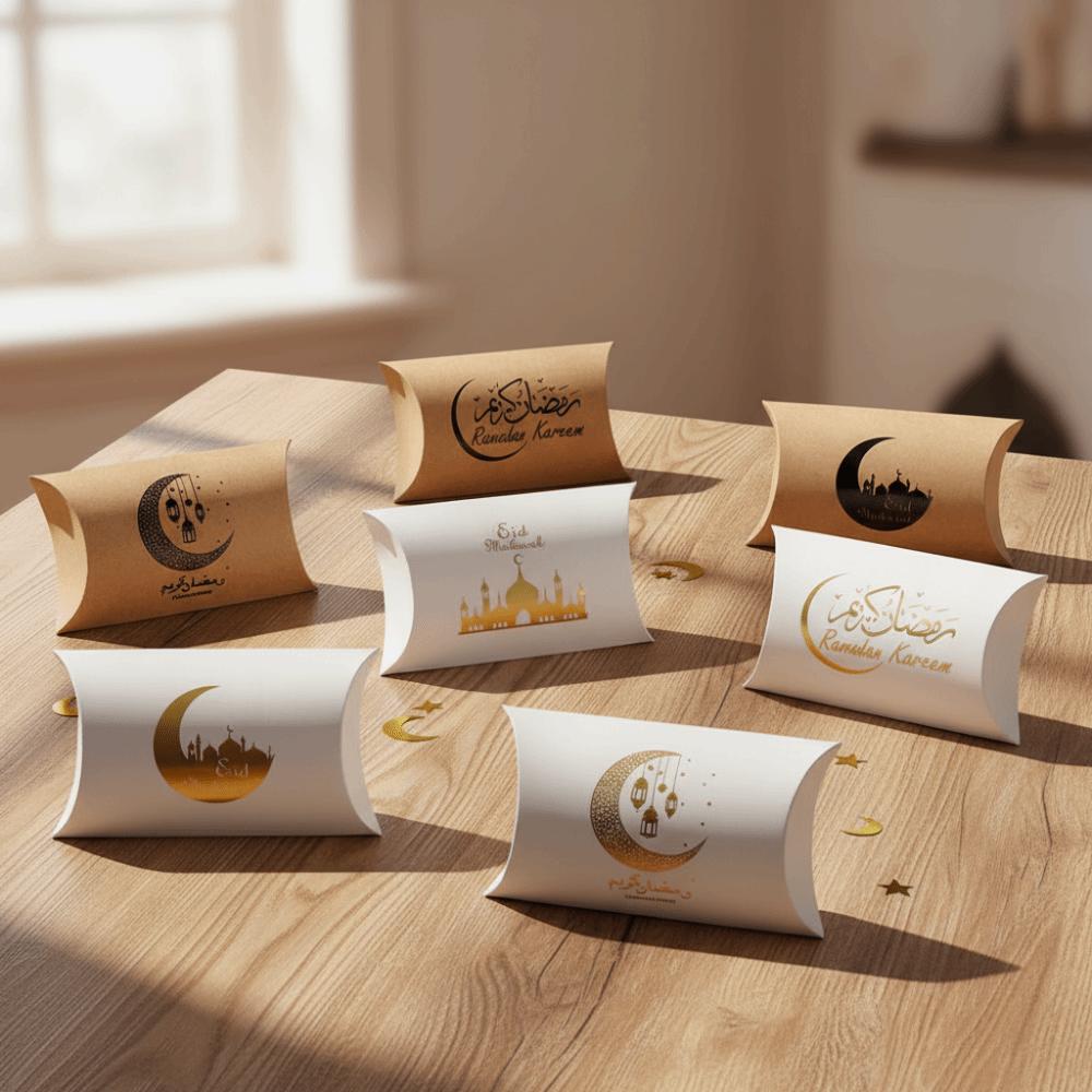 10 шт. Дизайн полумесяца Подарки на Рамадан Упаковка Ид Мубарак Мешок для конфет Исламские Мусульмане Вечеринка