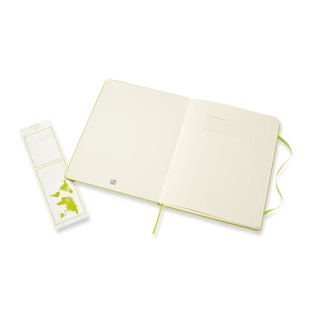 Moleskine Classic Notebook, Hard Cover, Plain, XL Size (19cm x 25cm), Lemon Green, QP092C2