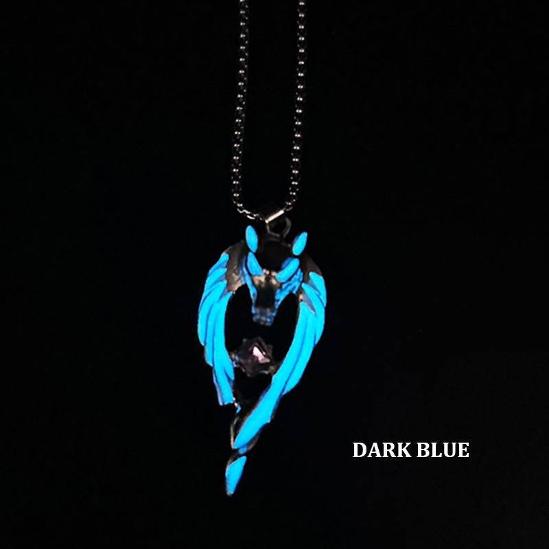 Ожерелье из титановой стали для женщин, светящийся тотем волка, светящаяся подвеска, ожерелье в стиле хип-хоп для мужчин