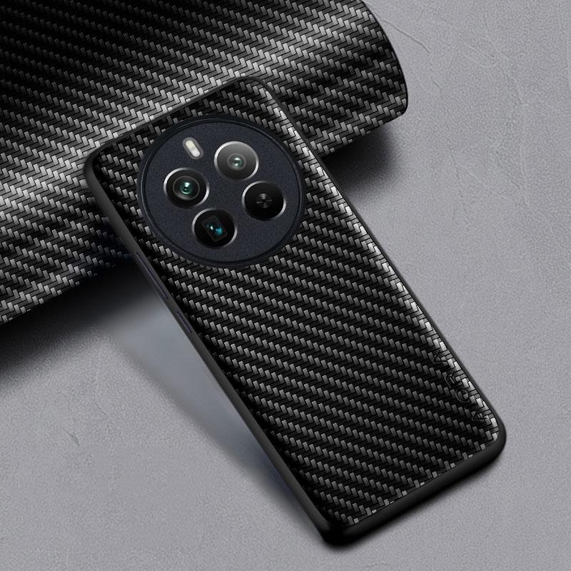 Ударопрочный тонкий чехол из углеродного волокна для Realme 12 Pro Plus 5G, нескользящий, защищающий весь корпус телефона