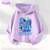K-POP Devil Hunter Fashion Purple Children's Hoodie Super Comfortable Neutral Cartoon Hoodie