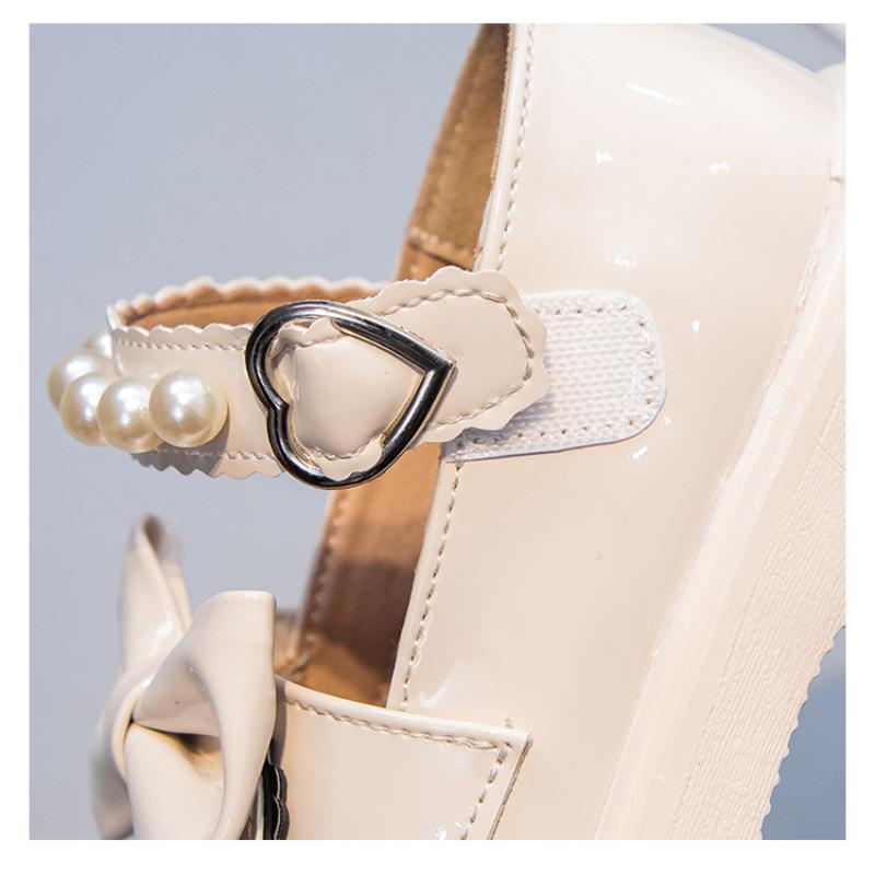 Spring New Patent Leather Girls Butterfly Flower Fashion Soft Sole Leather Shoes