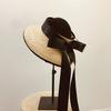 Элегантный Ретро Хепберн ветреный бант пустой топ пляжная соломенная шляпа женская летняя прогулка модный солнцезащитный козырек