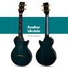 Enya EUT-Feather Acoustic Plus Tenor Electric Ukulele, All Solid Mahogany (3-Piece CNC Machined) with Colorful Feather Inlays, Double Strap Case, and