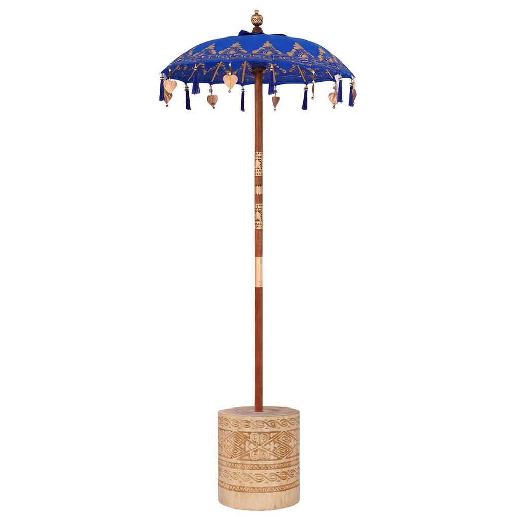 Balinese Sun Umbrella with Base Blue 95 x 95 x 260 cm
