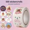 500 Stickers/Roll Birthday Stickers, Envelope, Gift Wrapping,Paper Tutes,Stickers for Boxes,Sealing Decorations, 8 Different Kinds of Sealing Stickers