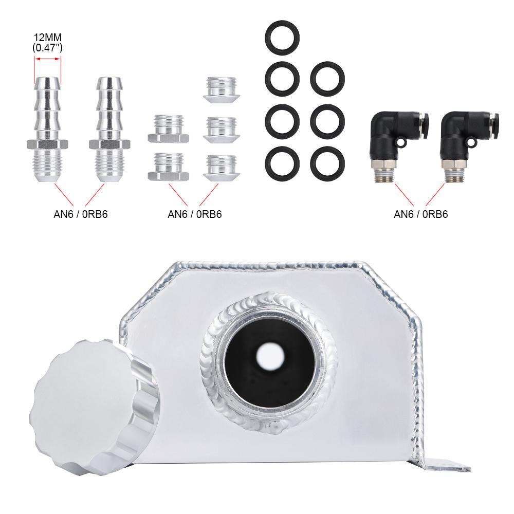 PQY Универсальный 2-литровый литой моторный маслоуловитель для топлива и газа, сапун, бутылка для охлаждающей жидкости, расширительный бачок для радиатора PQY-TK55BK