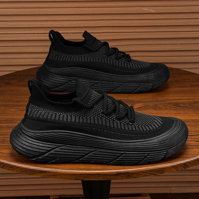 Men's Sports Shoes Summer New Casual Versatile Fly-woven Thick Soles Increase Height Lazy Running Shoes Men's Shoes