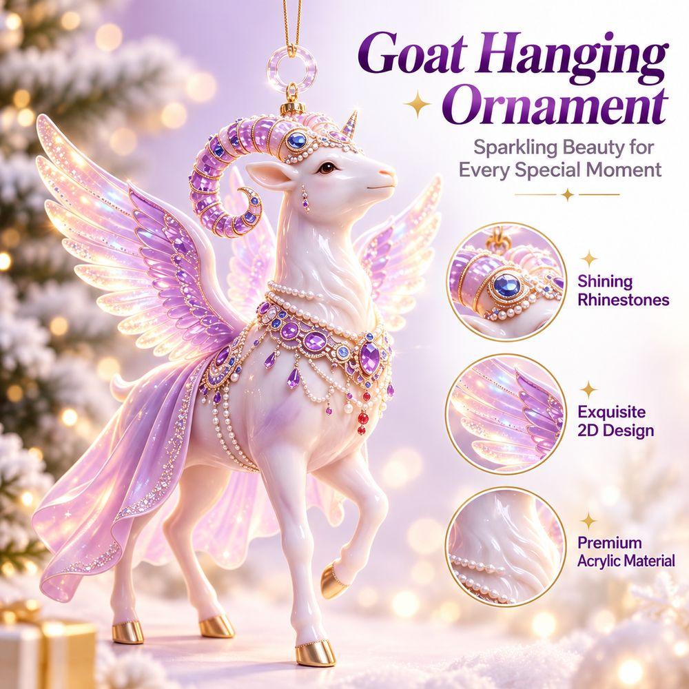 5Pcs 2D Flat Goat Hanging Ornament Shining Goat Bag Charm Gifts Goat Pendant Festive Occasions