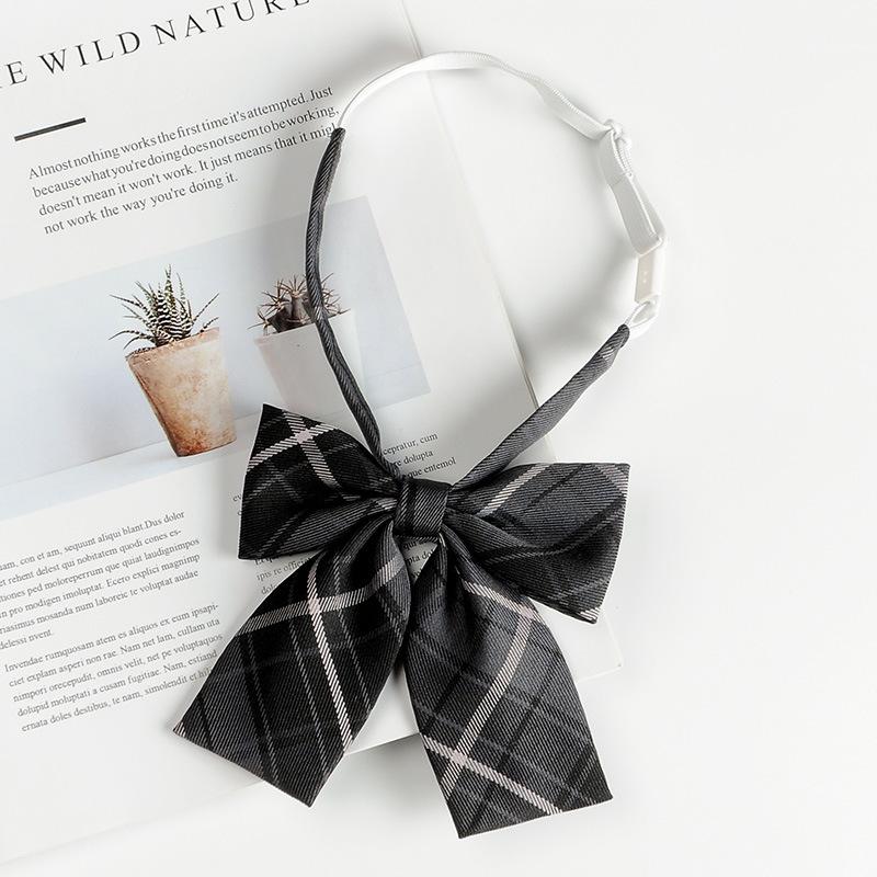 JK Bow Tie for Women, Japanese Uniform Shirt, College Style Student Plaid Tie, Men's Free Ribbon Accessories