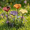 Resin Flower Bird Bath Stand Ground Insert Insect Drinking Water Bird Feeding Cup  Lawn Patio