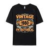 Slim Fit Tshirts 1980 Birthday Vintage 1980 Born In 1980 Made In 1980 T-shirts Normal Design Plain Cotton Mens Tops Tees