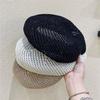 Light Breathable Berets Crochet Artist Hat Versatile Knit Caps for Ladies Girls