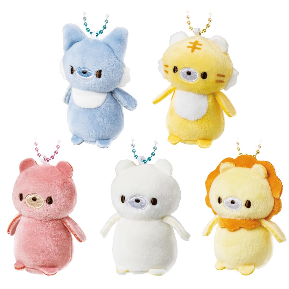 Set of 5 "Don't Be Scared" Petit Mascot Plush Toy Approx. 7cm Keychain