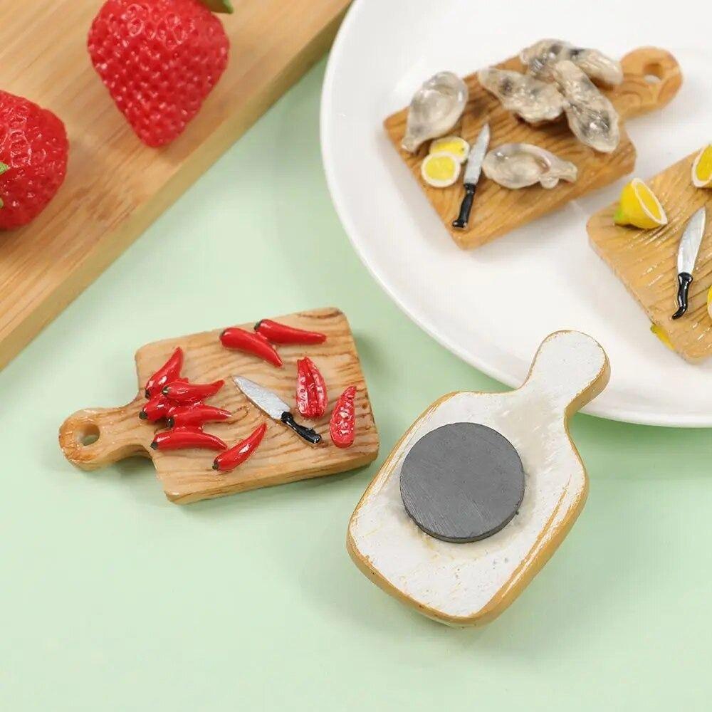 Симулятор разделочной доски Разделочная доска Мини Смола Пищевые игрушки Магнит на холодильник для кухни Декор для дома