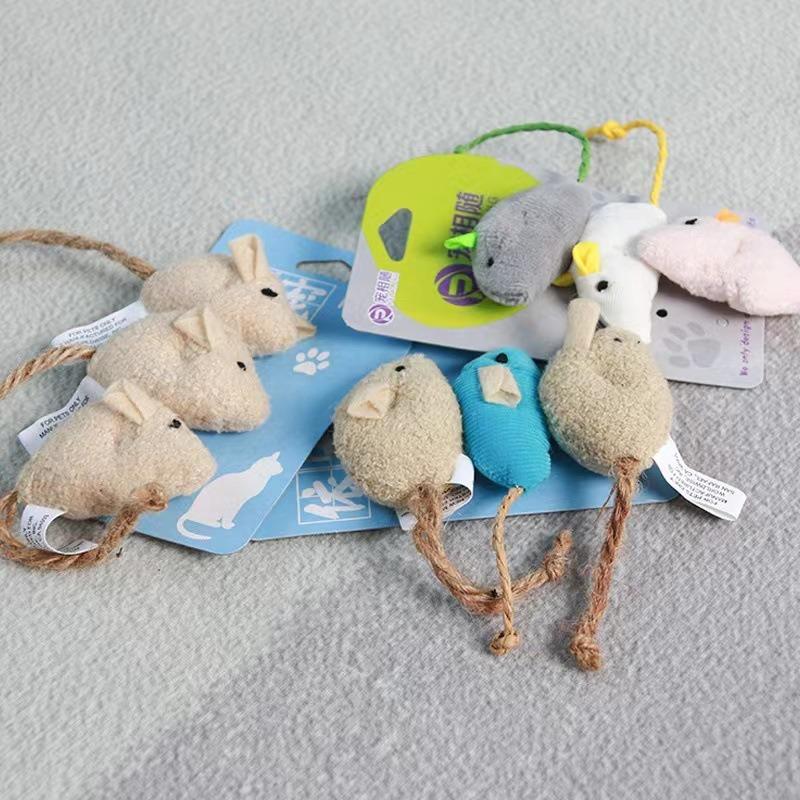 3-Pack Realistic Plush Mouse Cat Toys - Bite-Resistant Interactive Teasers for Kittens, Energy-Burning Toys To Relieve Boredom