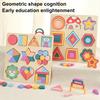 Wooden Geometry Puzzle Board Game Preschool Color Learning Geometric Shape Matching Puzzle