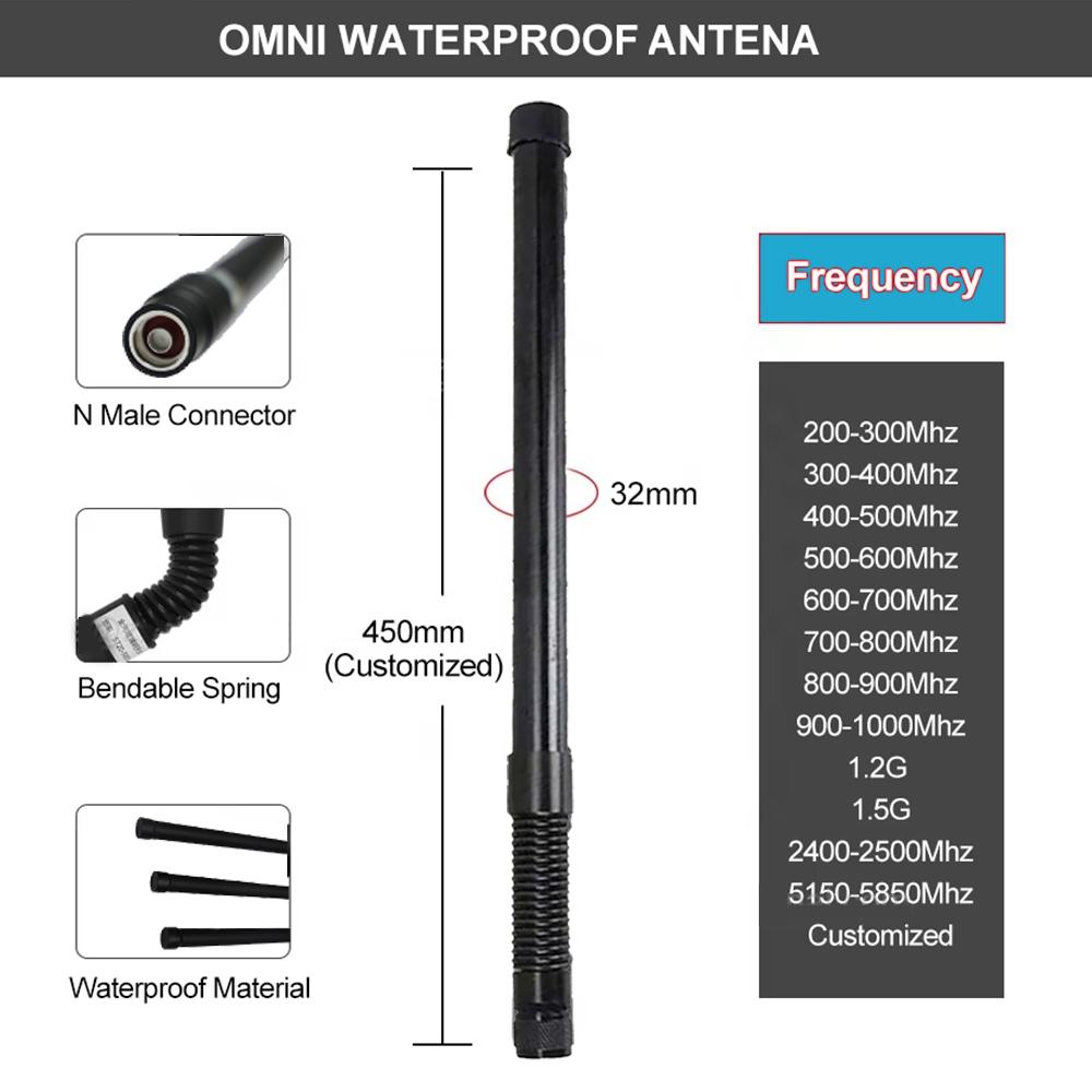 Off-Road Mobile 40cm 60cm 75cm 107cm Antenna Gme 860mhz Heavy Duty Fiberglass Antenna Cars Fiberglass Communication Antenna