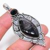 Hypersthene Obsidian, Spinel Handmade 925 Sterling Silver Pendant 3.03" W8k77