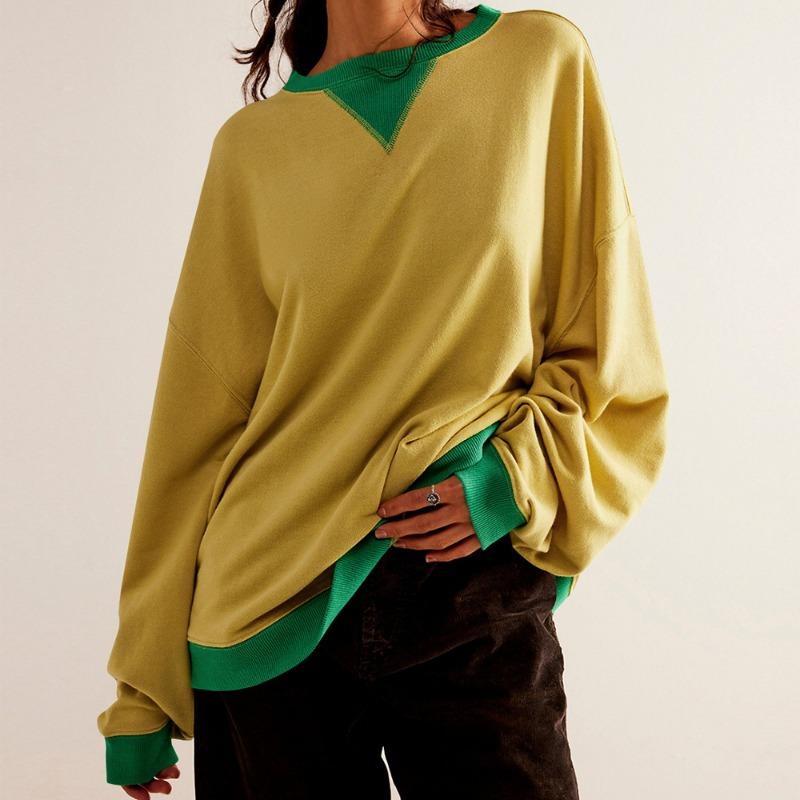 Women S Loose Fit Round Neck Long Sleeve Street Style Sweatshirt