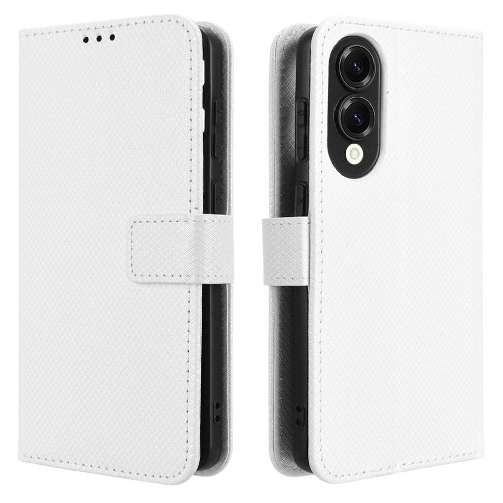 For Samsung Galaxy S25 Edge Case PU Leather Diamond Texture Wallet Phone Cover