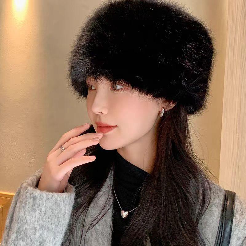 Imitation Fox Hat Autumn and Winter Versatile Mongolian Hat Thickened Warm High-end Ear Hat Fashionable Women's Hat