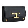 Tods T Timeless Кожаная сумка через плечо с шипами и металлической Т-образной пряжкой Женские сумки Черный XBWTSIRC000RORB999