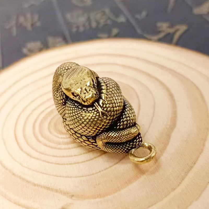 Vintage Copper Snake Ornament Decorations Tea Pet Antique Animal Boa Figurines Miniatures Home Decor Accessories For Living Room