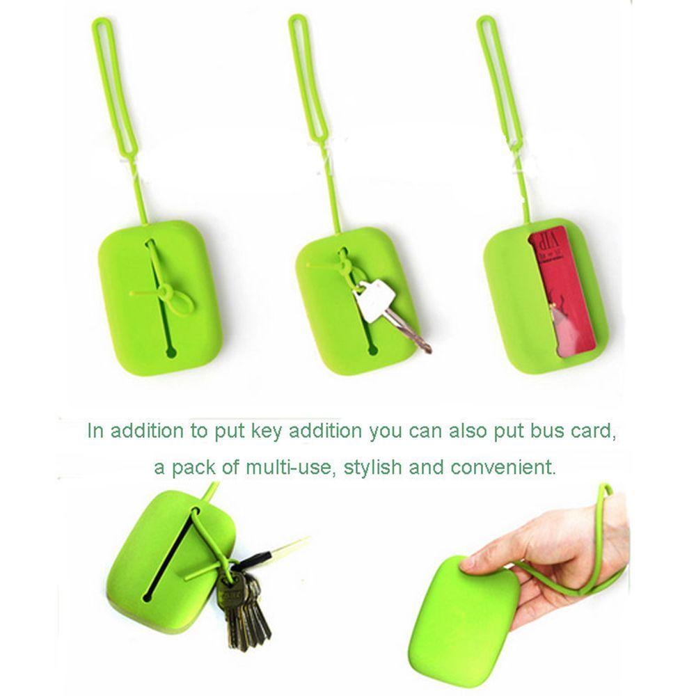 Home Furnishing Women Hasp Style Pouch Silicone Accessories Card Bag Key Holder Case