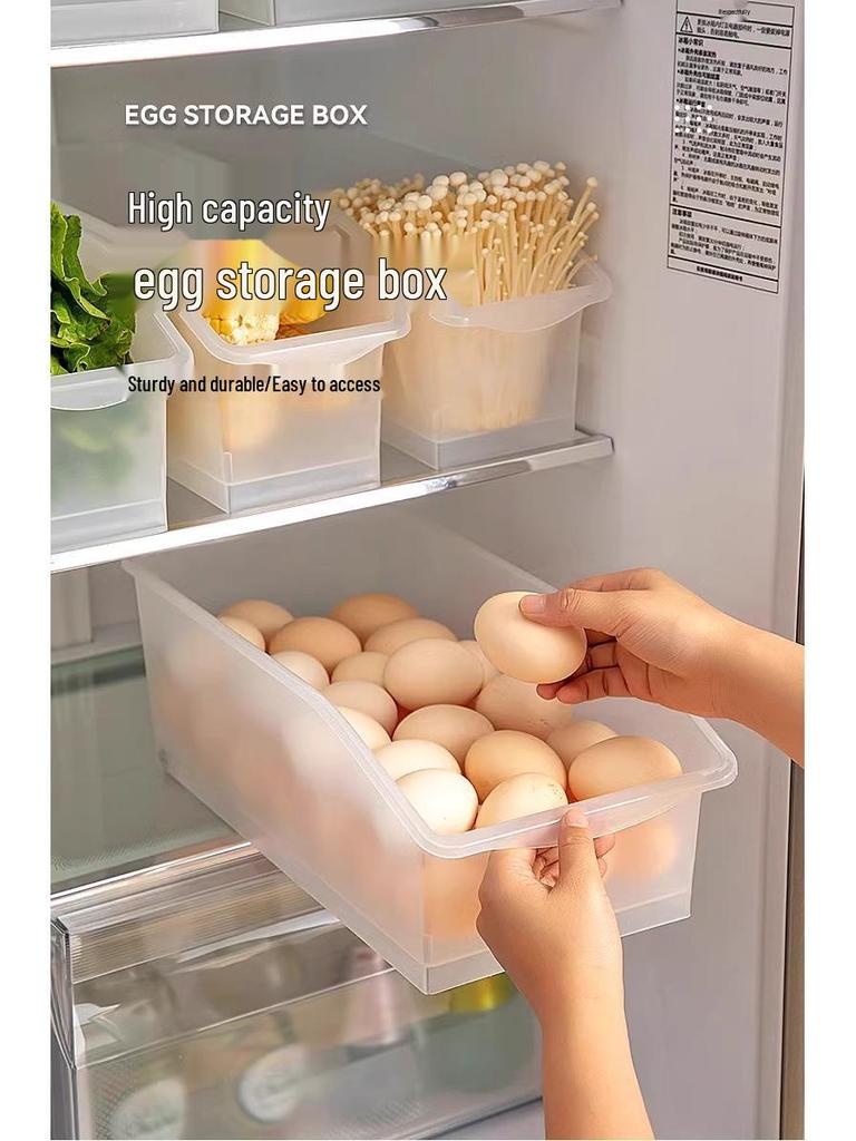 Egg & Beverage Dispenser Basket: Pull-Out Storage Box for Refrigerator & Freezer