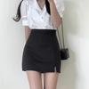 Classic Black Half Body Skirt For Women With Zipper Detail For Office And Casual Wear