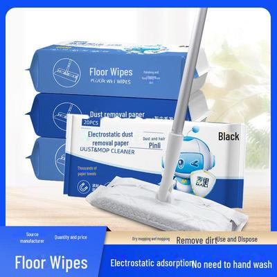 Одноразовые электростатические салфетки для влажной и сухой уборки пола, удаления пыли и волос