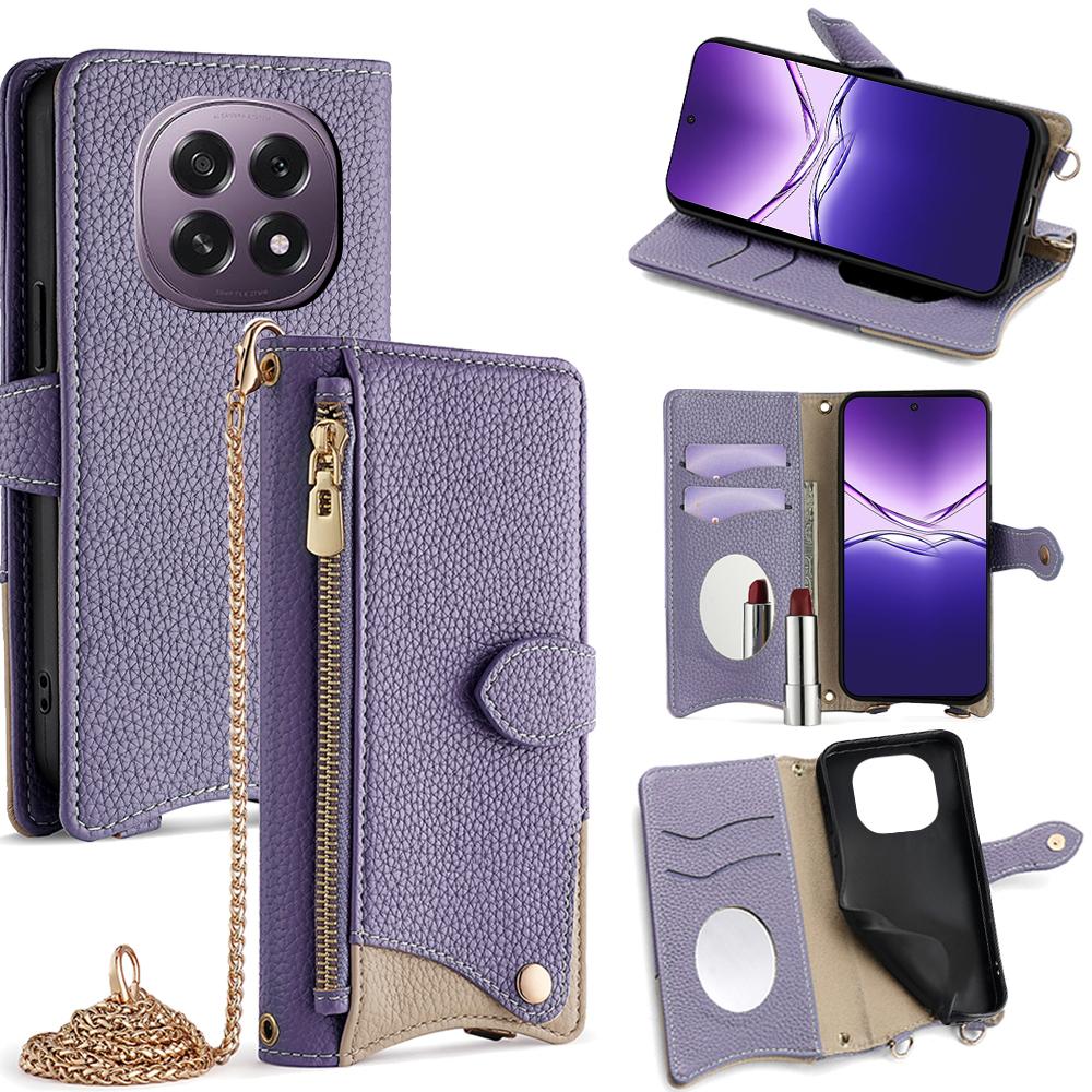 Для Oppo F29 5G Кожаный чехол-кошелек с подставкой Необычный стиль хвоста с цепочкой-ремешком