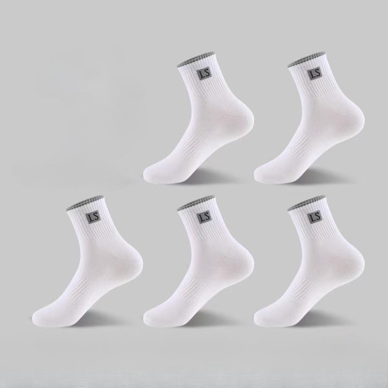 Мужские носки средней длины - 10 пар, удобная ткань с буквенным логотипом для спорта и повседневной носки, доступны в разных цветах